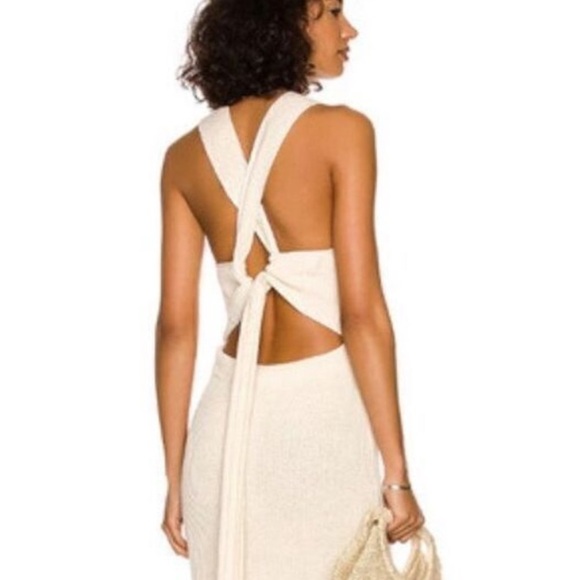 A.L.C. Caleb Cross Back Ivory Knit Midi Dress Size XS NWT - Picture 3 of 14